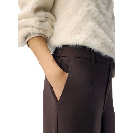Pantalon chino marron coupe wide leg avec une taille partiellement élastiquée - Image 4