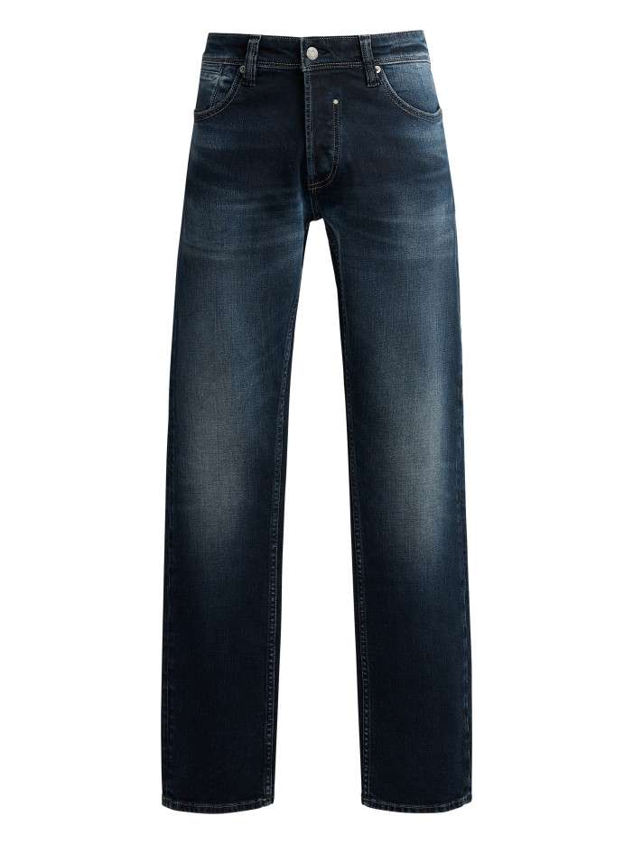 Jean indigo avec une coupe...
