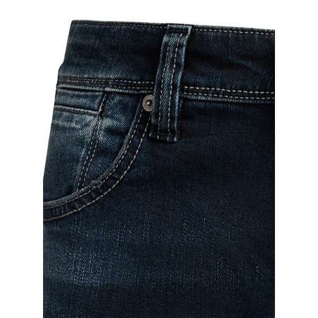 Jean indigo avec une coupe droite muni d'un zip et d'un bouton - Image 3