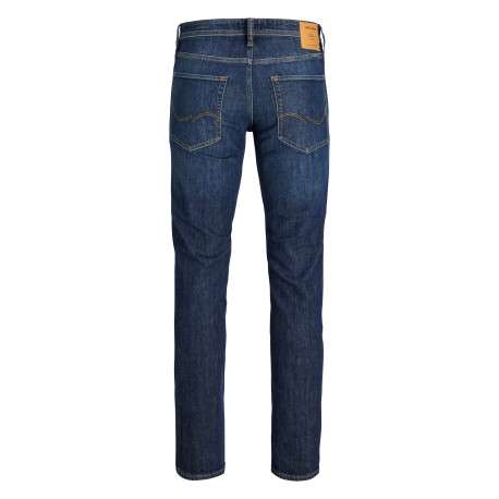 Jean en coton indigo uni avec une coupe droite et une taille basse - Image 2