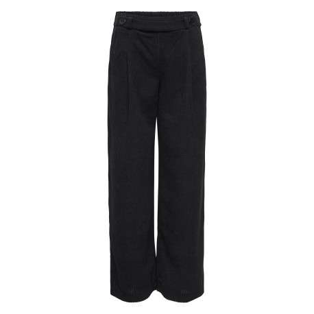 Pantalon chino noir uni avec une coupe droite et une taille élastiquée