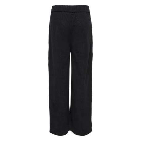Pantalon chino noir uni avec une coupe droite et une taille élastiquée - Image 2