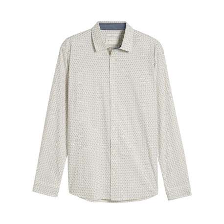 Chemise en coton blanche à coupe droite pourvu d'un col à revers