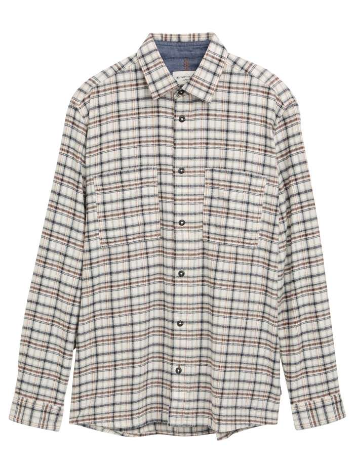 Chemise en coton beige à...