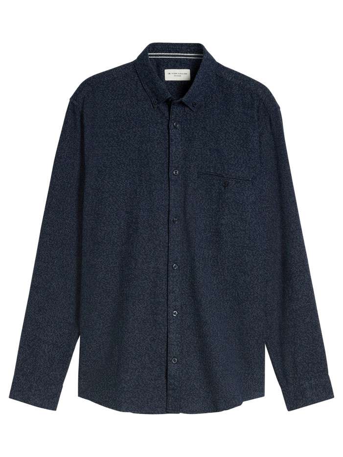 Chemise en coton marine à...