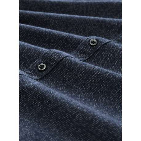 Chemise en coton marine à coupe droite pourvue d'un col à revers - Image 2
