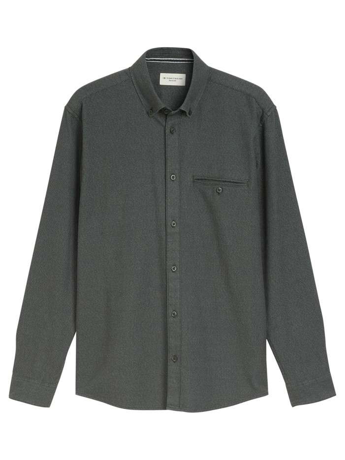 Chemise en coton kaki à...