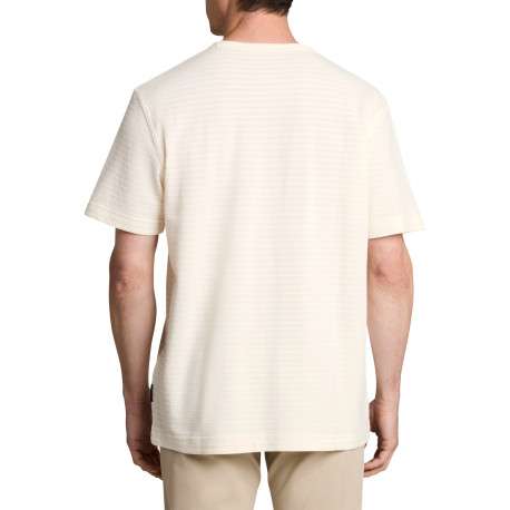 T-shirt en coton écru à coupe droite pourvu d'un motif à rayures - Image 3