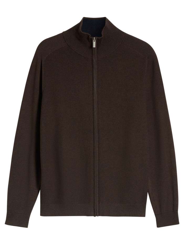 Gilet en coton marron à...