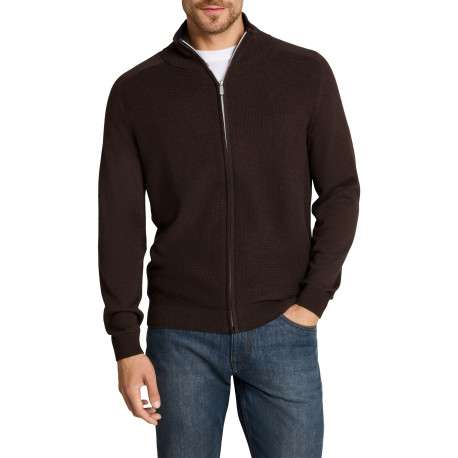 Gilet en coton marron à coupe ajustée pourvu d'un col montant - Image 2