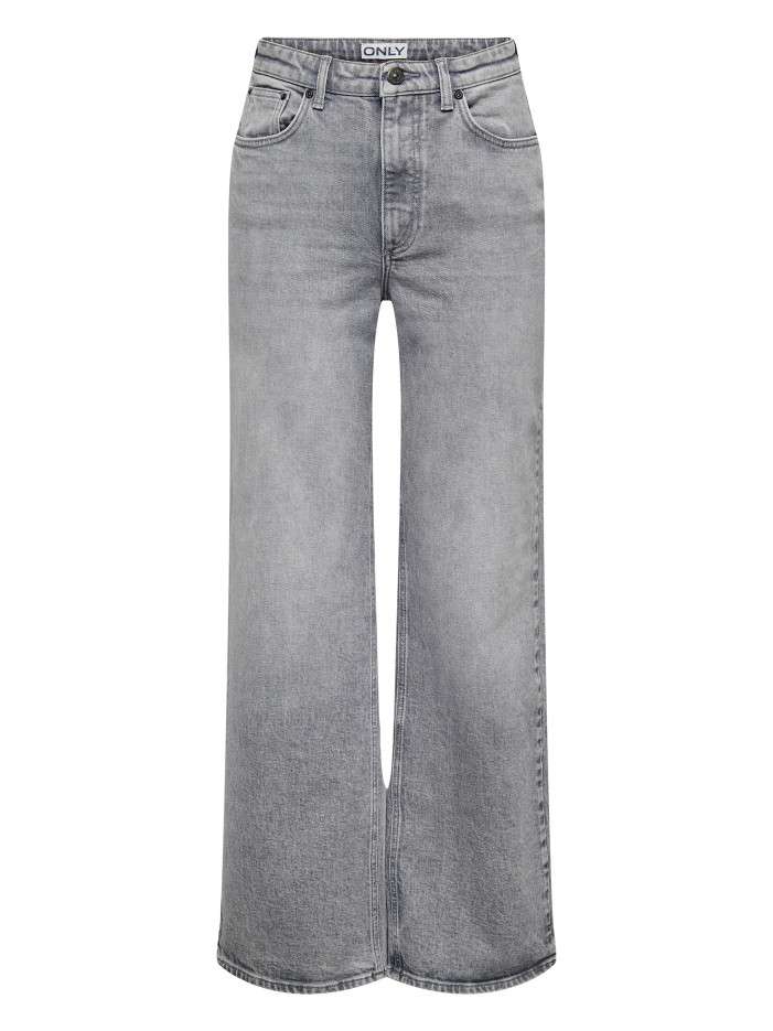 Jean en coton gris uni avec...