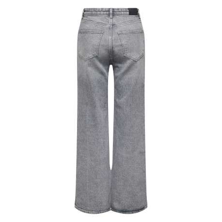 Jean en coton gris uni avec une coupe bootcut et une taille - Image 2
