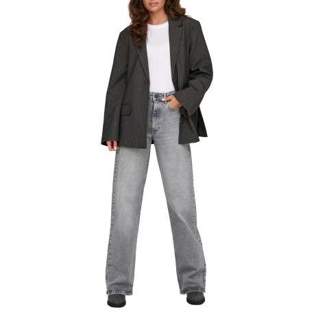 Jean en coton gris uni avec une coupe bootcut et une taille - Image 5