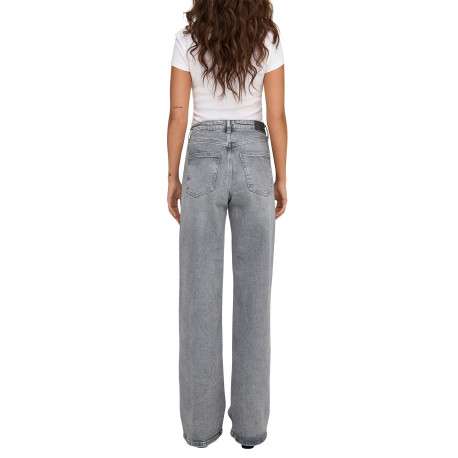 Jean en coton gris uni avec une coupe bootcut et une taille - Image 7