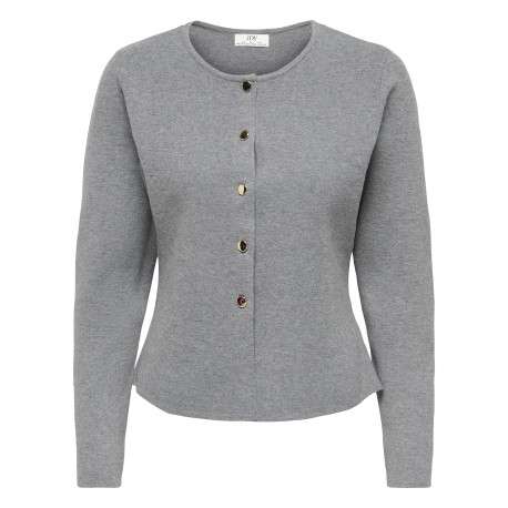 Gilet gris uni avec une coupe évasée et des manches longues