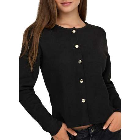 Gilet noir uni avec une coupe évasée et des manches longues - Image 6