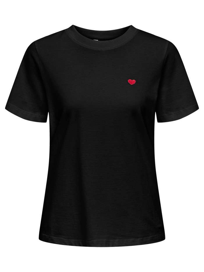 T-shirt en coton noir uni...