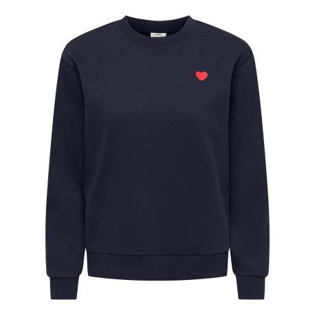 Sweat marine uni avec une coupe droite et des manches longues