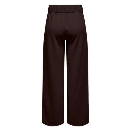 Pantalon chino chocolat uni avec une coupe droite et une taille élastiquée - Image 2