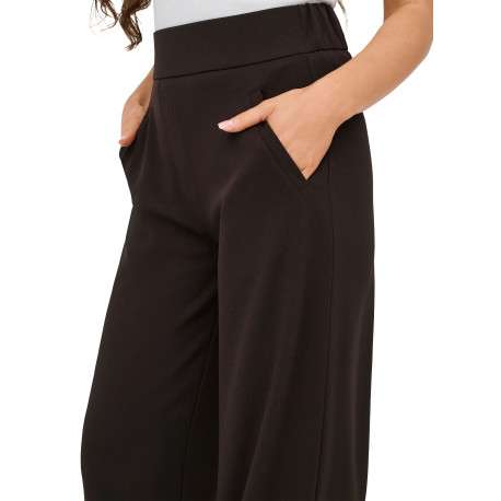 Pantalon chino chocolat uni avec une coupe droite et une taille élastiquée - Image 6