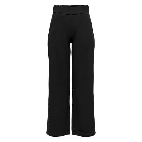 Pantalon chino noir uni avec une coupe droite et une taille élastiquée