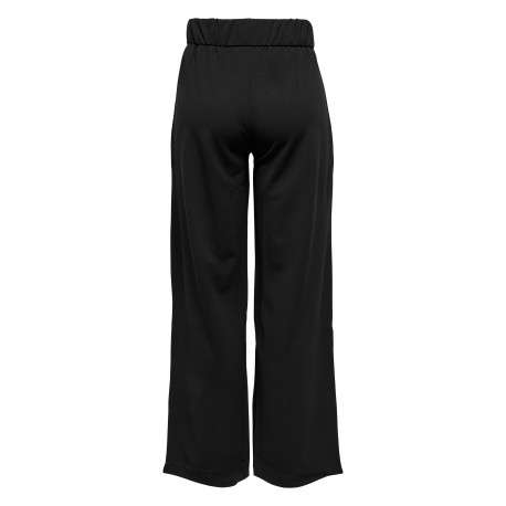 Pantalon chino noir uni avec une coupe droite et une taille élastiquée - Image 2
