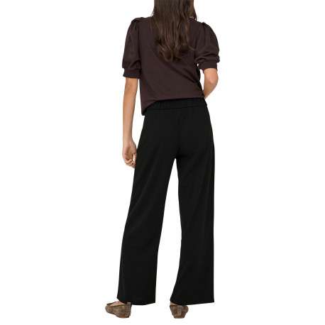 Pantalon chino noir uni avec une coupe droite et une taille élastiquée - Image 4