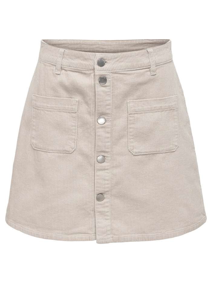 Jupe courte en coton beige...