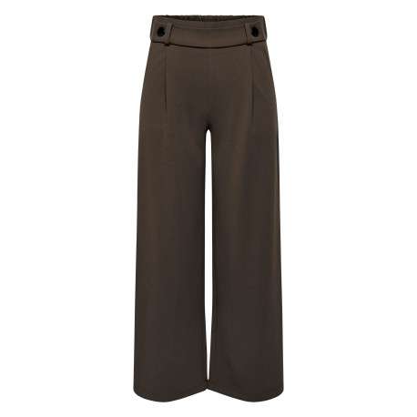 Pantalon chocolat uni avec une coupe bootcut et une taille élastiquée