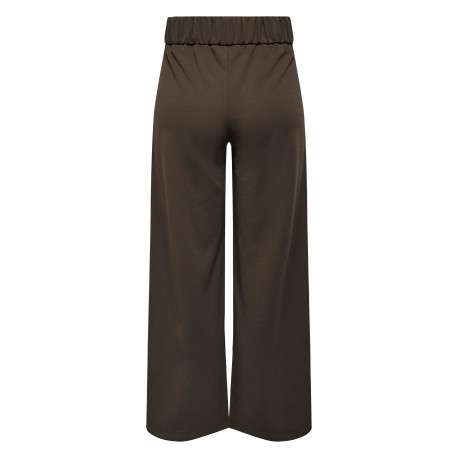 Pantalon chocolat uni avec une coupe bootcut et une taille élastiquée - Image 2