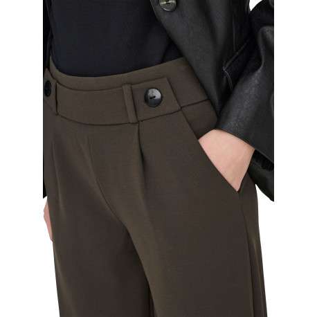 Pantalon chocolat uni avec une coupe bootcut et une taille élastiquée - Image 8