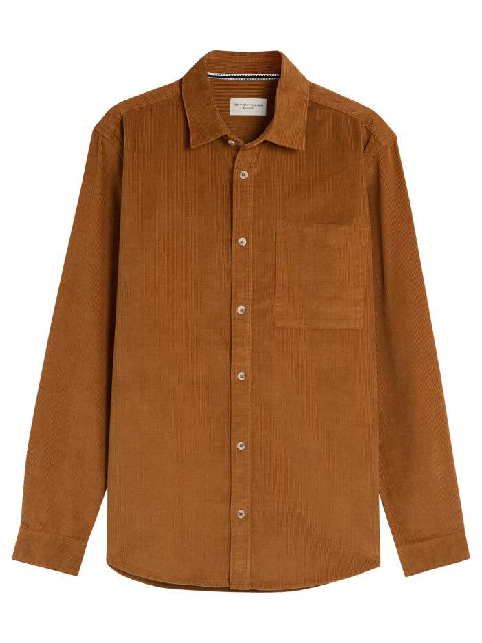 Surchemise en coton camel à...