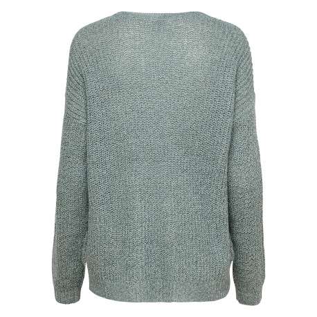 Pull vert uni avec une coupe droite et des manches longues - Image 2
