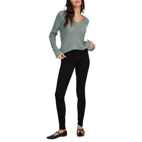 Pull vert uni avec une coupe droite et des manches longues - Image 3