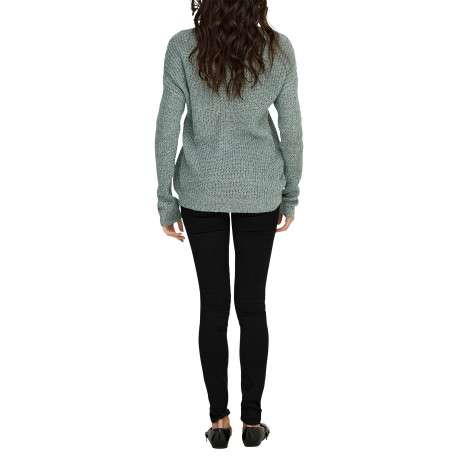 Pull vert uni avec une coupe droite et des manches longues - Image 4