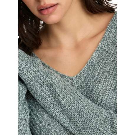 Pull vert uni avec une coupe droite et des manches longues - Image 7