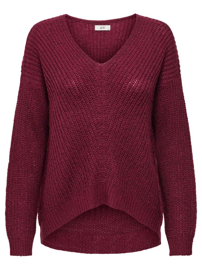 Pull bordeaux uni avec une...
