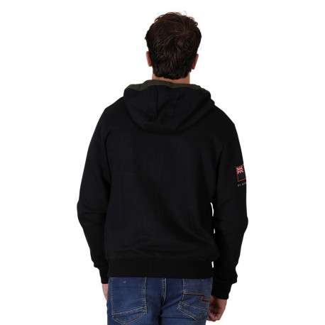 Sweat en coton biologique mélangé noir à imprimé avec une coupe droite - Image 2
