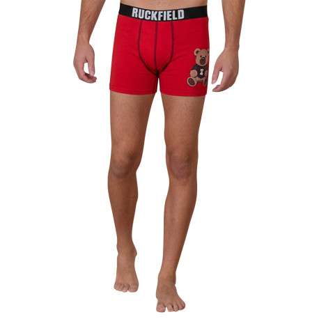 Boxer rouge avec un imprimé et pourvu d'une taille élastiquée - Image 3