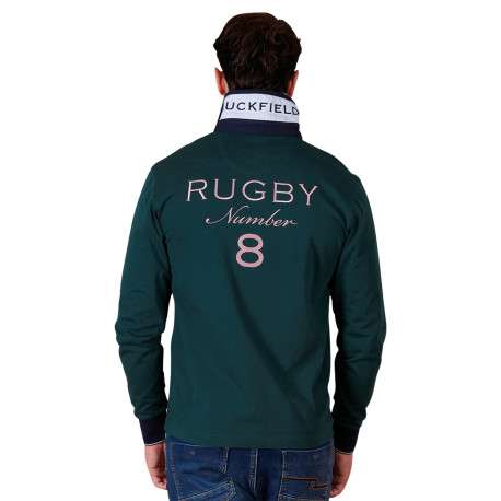 Polo en coton vert à imprimé avec une coupe droite et un col à revers - Image 2