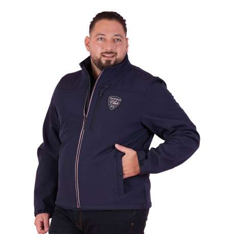 Blouson coupe vent marine uni avec une coupe droite et un col montant