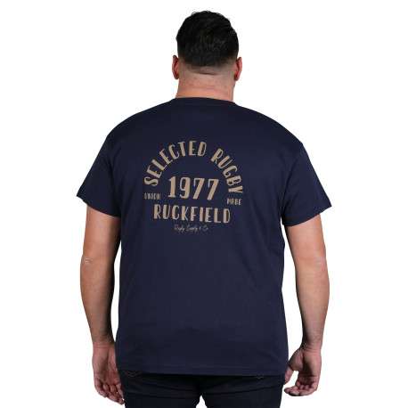 T-shirt en coton biologique marine à imprimé avec une coupe droite - Image 2