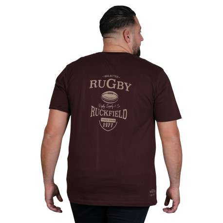T-shirt en coton biologique bordeaux à imprimé avec une coupe droite - Image 2