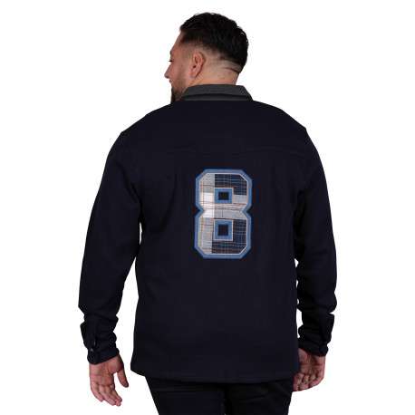 Polo en coton biologique marine à imprimé avec une coupe droite - Image 2