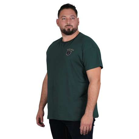 T-shirt en coton biologique sapin à imprimé avec une coupe droite et un col rond