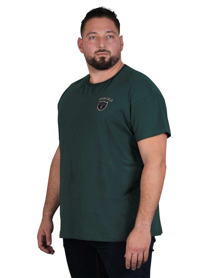 T-shirt en coton biologique sapin à imprimé avec une coupe droite et un col rond