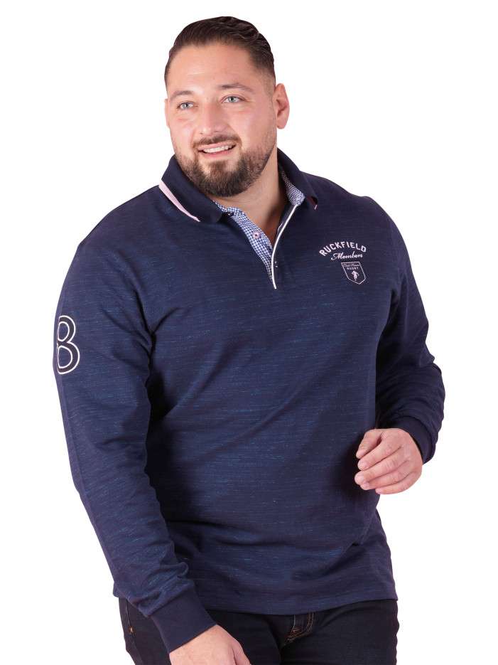Polo indigo à imprimé avec...