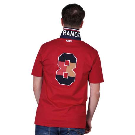 Polo en coton biologique rouge à imprimé avec une coupe droite - Image 2