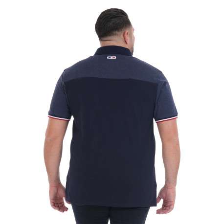 Polo en coton biologique marine à imprimé avec une coupe droite - Image 2