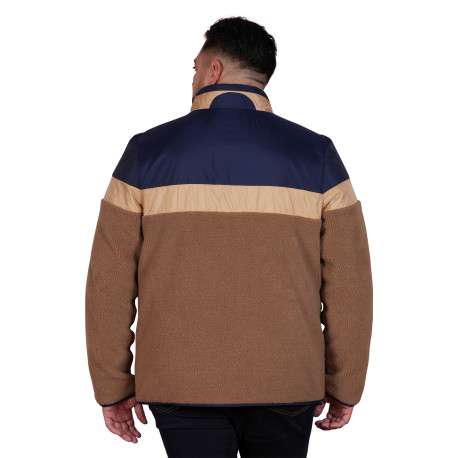 Blouson camel uni avec une coupe droite et un col montant zippé - Image 2